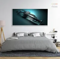 Quadro Trompete Artístico Instrumentos em Tecido Canvas 130x60 - Foto 6