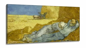 Quadro Van Gogh A Sesta Do Meio Dia Decorativo Sala em Tecido Canvas 130x60