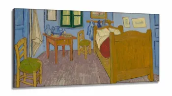 Quadro Van Gogh Quarto em Arles Decorativo Para Sala em Tecido Canvas 130x60