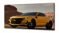 Quadros Camaro Amarelo Transformers em Tecido Canvas 130x60 - Foto 2