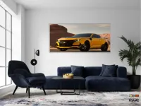 Quadros Camaro Amarelo Transformers em Tecido Canvas 130x60 - Foto 5