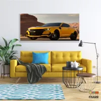 Quadros Camaro Amarelo Transformers em Tecido Canvas 130x60 - Foto 7