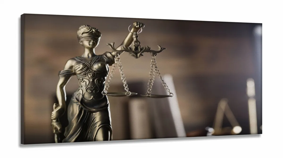 Quadros Decorativos Advocacia Deusa Escritório em Tecido Canvas 130x60 Imagem