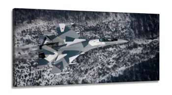 Quadros Decorativos Avião Caça em Tecido Canvas 130x60