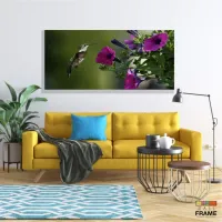 Quadros Decorativos Beija Flor em Tecido Canvas 130x60 - Foto 7