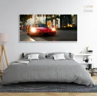 Quadros Decorativos Carro Ferrari Verm em Tecido Canvas 130x60 - Foto 6