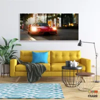 Quadros Decorativos Carro Ferrari Verm em Tecido Canvas 130x60 - Foto 7