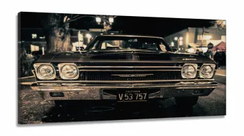 Quadros Decorativos Carro Impala Retrô Quarto Sala em Tecido Canvas 130x60