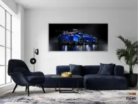Quadros Decorativos Carro Skyline Azul em Tecido Canvas 130x60 - Foto 5