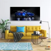 Quadros Decorativos Carro Skyline Azul em Tecido Canvas 130x60 - Foto 7