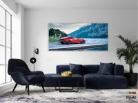 Quadros Decorativos Carro Vermelho Hd em Tecido Canvas 130x60 - Foto 5