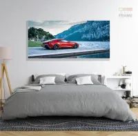 Quadros Decorativos Carro Vermelho Hd em Tecido Canvas 130x60 - Foto 6