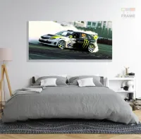 Quadros Decorativos Carros Monster em Tecido Canvas 130x60 - Foto 6