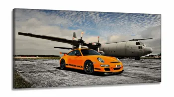 Quadros Decorativos Carros Porsche em Tecido Canvas 130x60