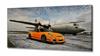 Quadros Decorativos Carros Porsche em Tecido Canvas 130x60 - Foto 2