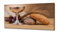Quadros Decorativos Ceia Calice Vinho Cozinha Copa 1em Tecido Canvas 130x60 - Foto 2