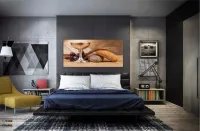 Quadros Decorativos Ceia Calice Vinho Cozinha Copa 1em Tecido Canvas 130x60 - Foto 4