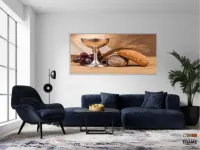 Quadros Decorativos Ceia Calice Vinho Cozinha Copa 1em Tecido Canvas 130x60 - Foto 5