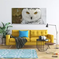 Quadros Decorativos Coruja Branca em Tecido Canvas 130x60 - Foto 7