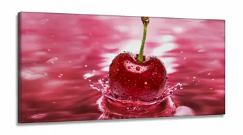 Quadros Decorativos Cozinha Cereja em Tecido Canvas 130x60
