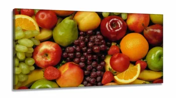 Quadros Decorativos Cozinha Frutas em Tecido Canvas 130x60