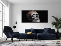 Quadros Decorativos Cranio Rock Caveira Quarto em Tecido Canvas 130x60 - Foto 5