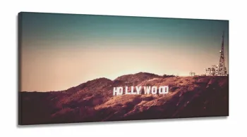 Quadros Decorativos Hollywood Montanhas Sala Hall em Tecido Canvas 130x60