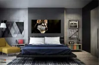 Quadros Decorativos Husky Siberiano em Tecido Canvas 130x60 - Foto 4