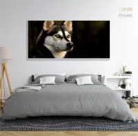 Quadros Decorativos Husky Siberiano em Tecido Canvas 130x60 - Foto 6