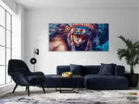 Quadros Decorativos India Aldeia Indigena Sala Hall em Tecido Canvas 130x60 - Foto 5