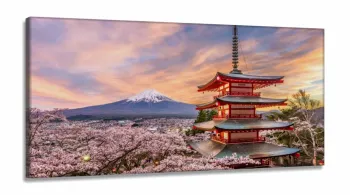 Quadros Decorativos Japão Oriental em Tecido Canvas 130x60