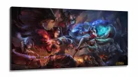 Quadros Decorativos Jogos Online Lol em Tecido Canvas 130x60