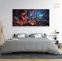 Quadros Decorativos Jogos Online Lol em Tecido Canvas 130x60 - Foto 6