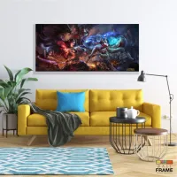 Quadros Decorativos Jogos Online Lol em Tecido Canvas 130x60 - Foto 7