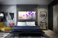 Quadros Decorativos Lavanda Flor Botanico Quarto Sala em Tecido Canvas 130x60 - Foto 4