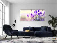 Quadros Decorativos Lavanda Flor Botanico Quarto Sala em Tecido Canvas 130x60 - Foto 5
