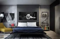 Quadros Decorativos Lobo Branco em Tecido Canvas 130x60 - Foto 4