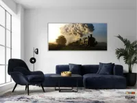 Quadros Decorativos Locomotiva - Trem em Tecido Canvas 130x60 - Foto 5
