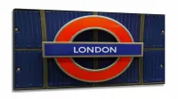 Quadros Decorativos London Frase City Quarto Sala em Tecido Canvas 130x60