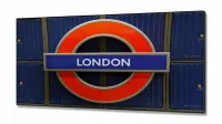 Quadros Decorativos London Frase City Quarto Sala em Tecido Canvas 130x60 - Foto 2