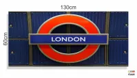 Quadros Decorativos London Frase City Quarto Sala em Tecido Canvas 130x60 - Foto 3