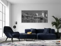 Quadros Decorativos Manhattan Ponte City Sala Hall em Tecido Canvas 130x60 - Foto 5