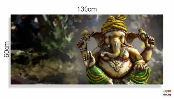 Quadros Decorativos Religioso Lord Ganesha Sala em tecido canvas 130x60