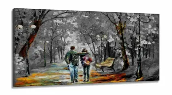 Quadros Decorativos Romantico Bosque City Sala Quarto em tecido canvas 130x60