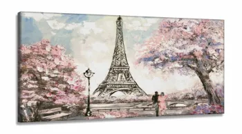 Quadros Decorativos Torre Eiffel Paris Sala Quartoem tecido canvas 130x60