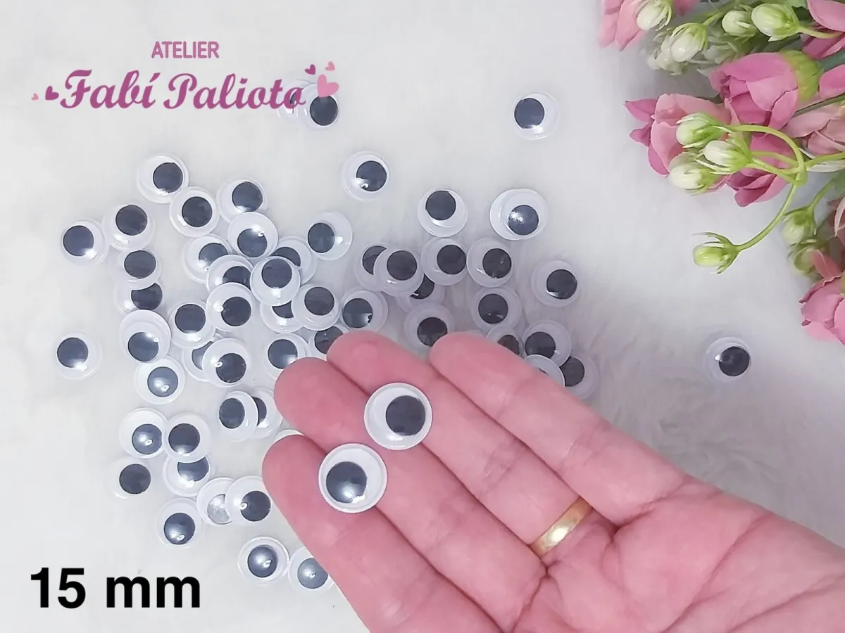 OLHO05 Olhos móveis 15mm  ( 10 pares) Imagem