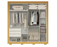 Guarda roupa Nicole ACP 100% MDF Porta de Correr Com Espelho  - Foto 4