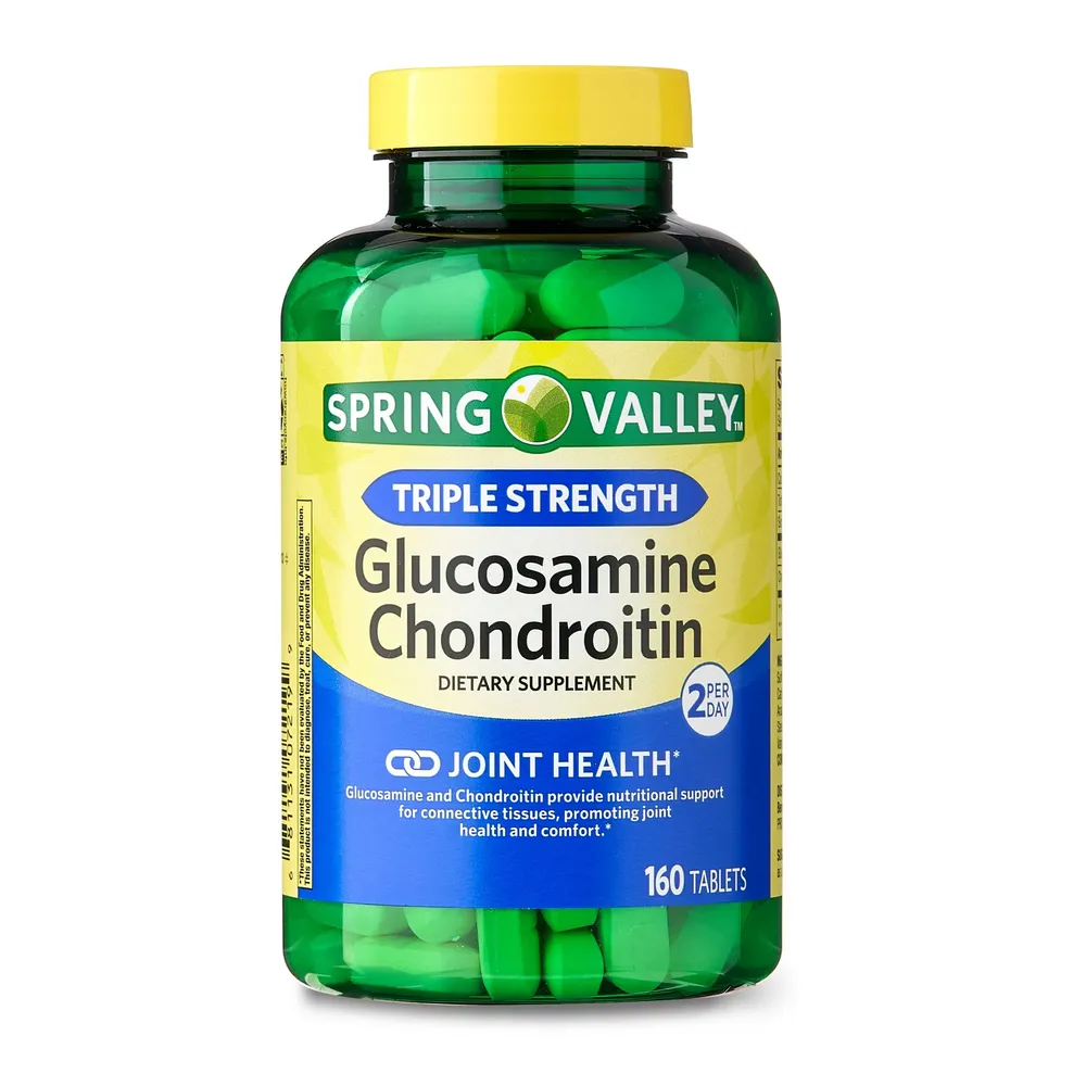 Glucosamine Chondroitin Spring Valley® Força Tripla 160unid Importado + Frete Grátis
