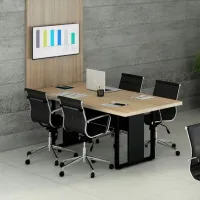 Mesa de Reunião Retangular 2000 com Tampo 40mm e Pé Quadro Start - Foto 4