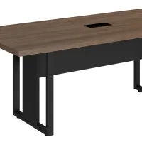 Mesa de Reunião Retangular  2000 com Tampo 40mm e Caixa para Tomadas Pé Quadro Start - Foto 2